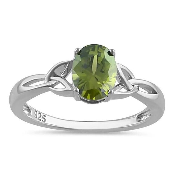 Charmed Oval Peridot Ring Womens Casual Formal Sterling Silver Jewelry New - Picture 2 of 4